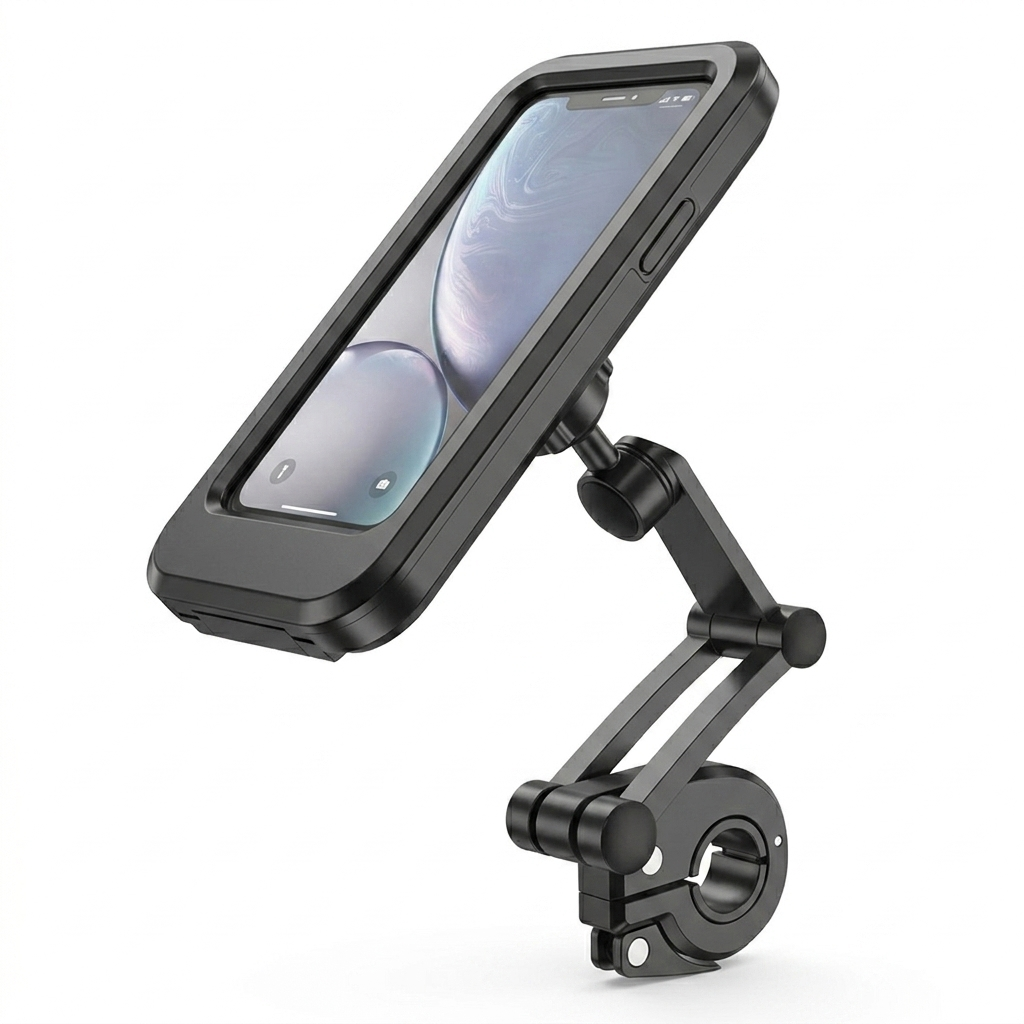 360° Rotating Waterproof Anti-Shock Bike Motorcycle Handlebar Phone Mount Touchscreen