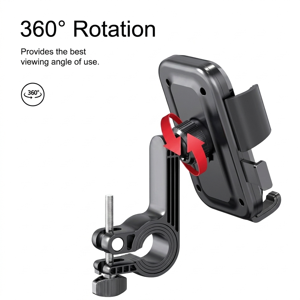 Bike Phone Holder Motorcycle Fast Locking Rotatable MTB Phone Mount Shockproof Phone Holder