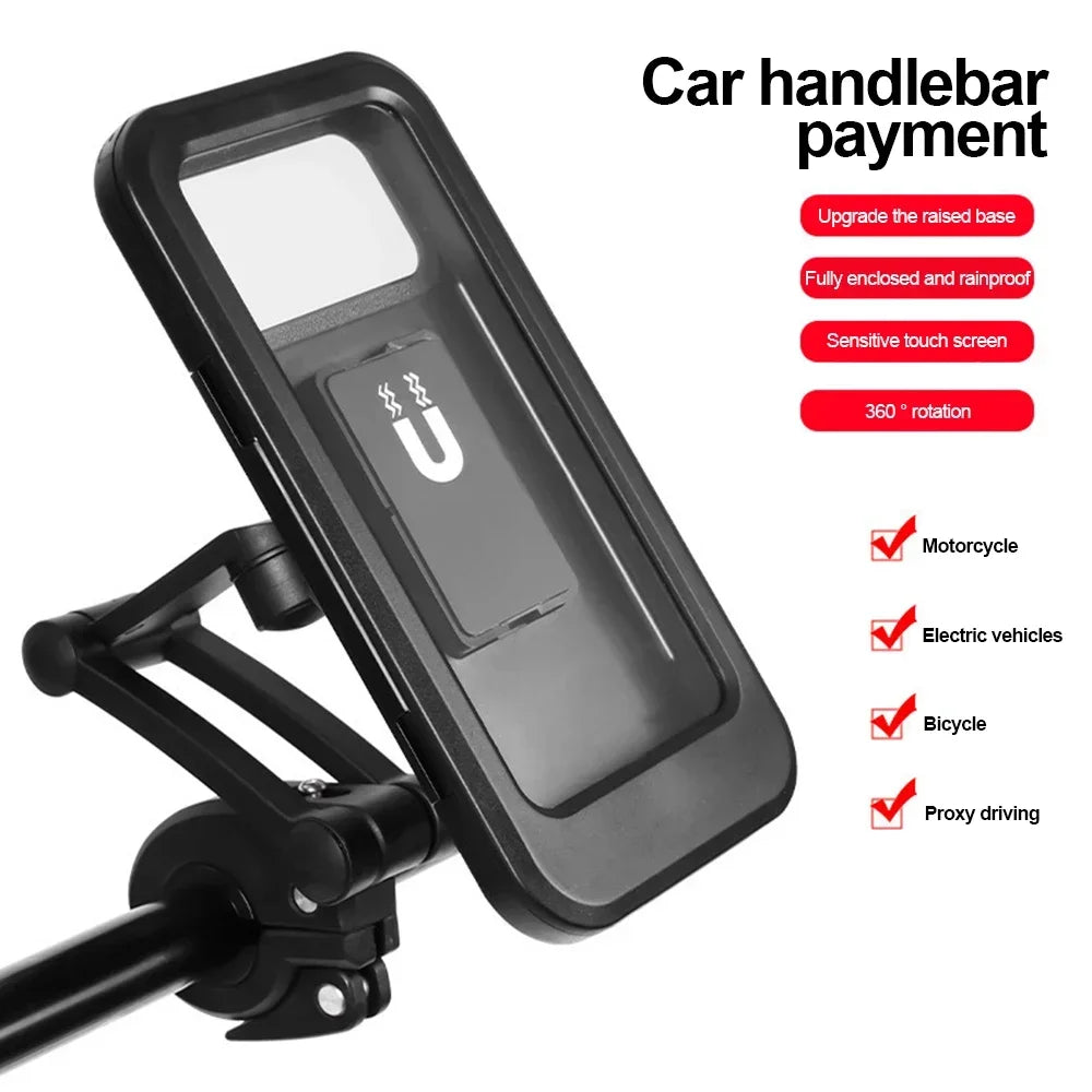 Waterproof Bicycle Mobile Phone Holder Motorcycle Stands 360°Swivel Adjustable Universal  Bike Holder for 4.7-6.8" Mobile Phone