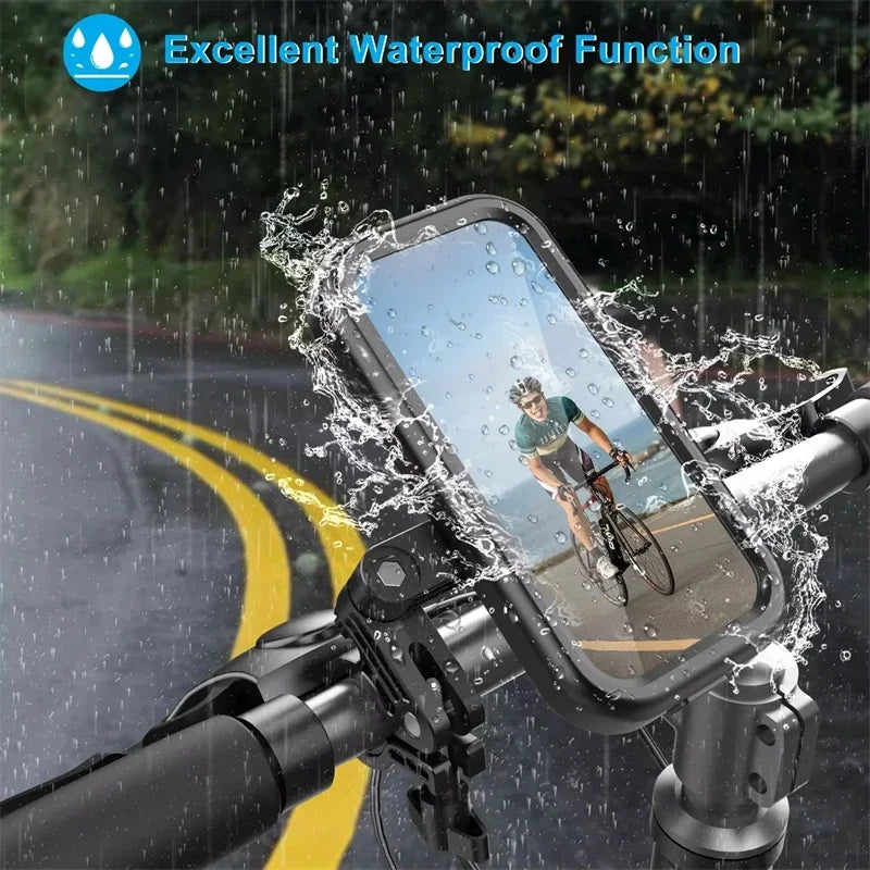Waterproof Bicycle Mobile Phone Holder Motorcycle Stands 360°Swivel Adjustable Universal  Bike Holder for 4.7-6.8" Mobile Phone