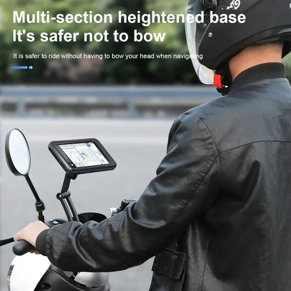 360° Rotating Waterproof Anti-Shock Bike Motorcycle Handlebar Phone Mount Touchscreen