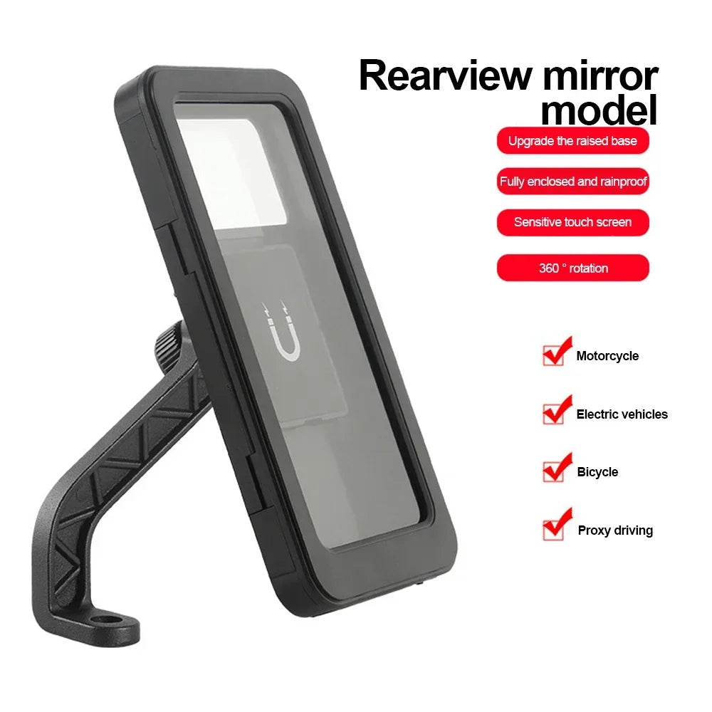 Waterproof Bicycle Mobile Phone Holder Motorcycle Stands 360°Swivel Adjustable Universal  Bike Holder for 4.7-6.8" Mobile Phone