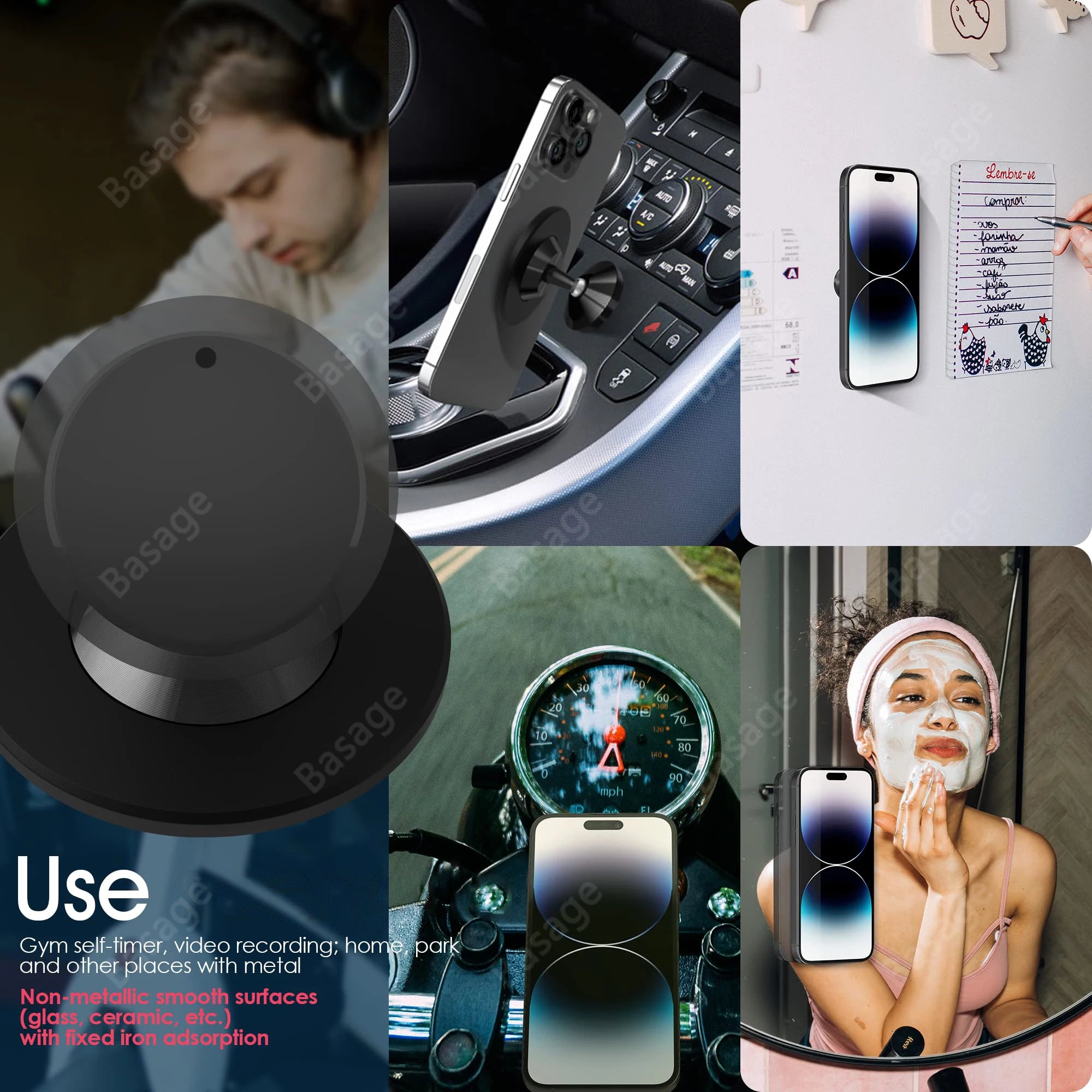 Gym Mate Magnetic Phone Mount &Double-sided Magnetic Suction Phone Holder